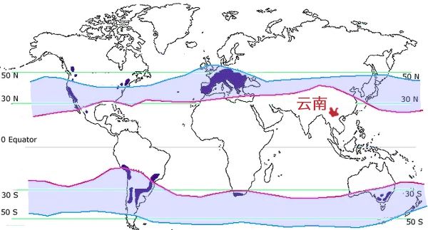 Wine Belt Latitude Map